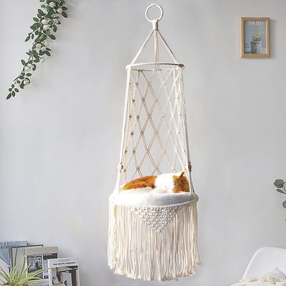 Woven Wall Basket - 겨울용 고양이 창문 놀이터, 손으로 엮은