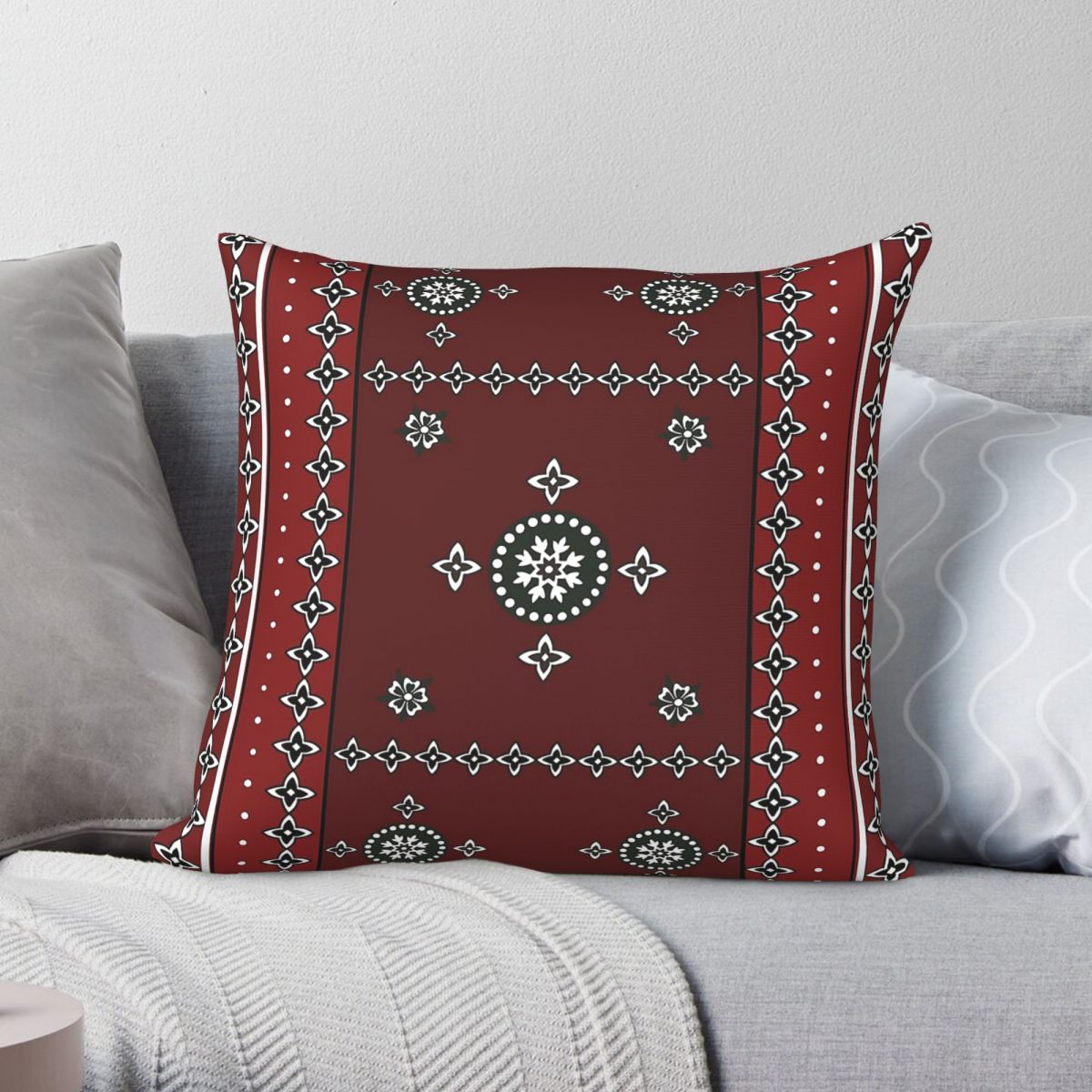 Home Decor Karachi - Sindhi 파키스탄 카라치 스퀘어 베개 커버