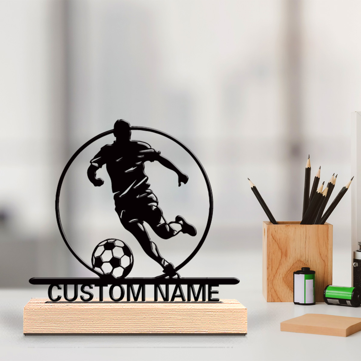 Home Decor Mod - 맞춤형 축구 선수 금속 조각상 (이름