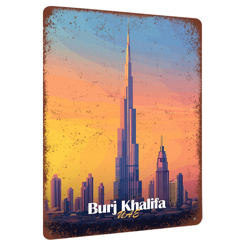 Home Decor Uae - 부르즈 칼리파 두바이 UAE 스카이라인 금속