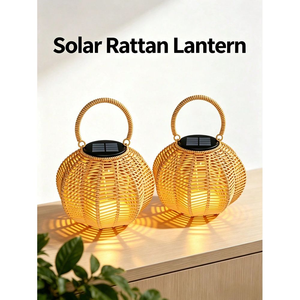 Home Decor Rattan - 가정 장식용 라탄 태양광 무드등, 걸이형