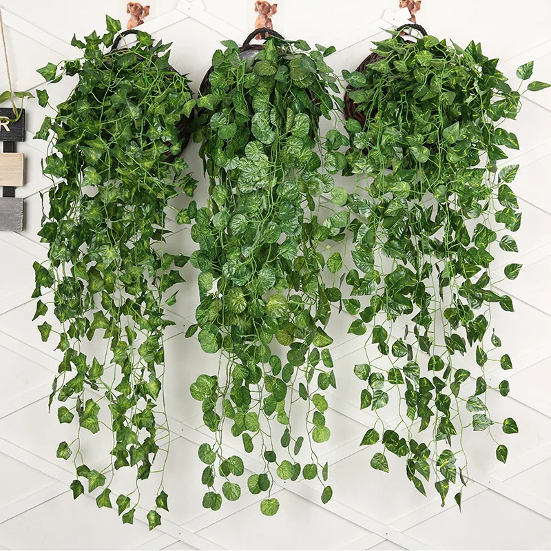 Home Decor Rattan - 인공 녹색 무 벽걸이 식물 등나무,