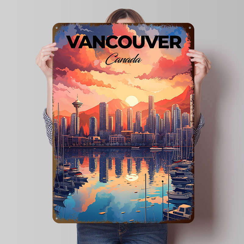Home Decor Vancouver - 밴쿠버 여행 프린트 포스터 맞춤형 레트로