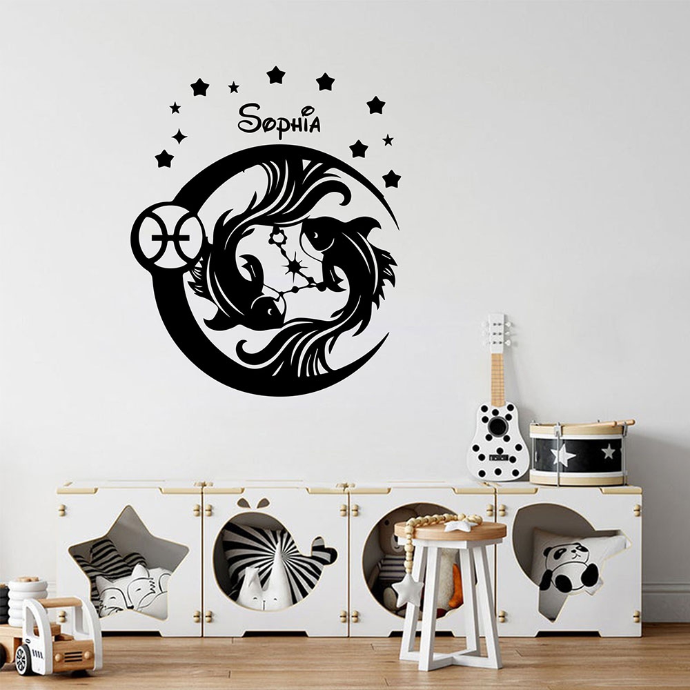 Home Decor Wallpaper - 1PC Diy 물고기자리 맞춤형 텍스트 스티커