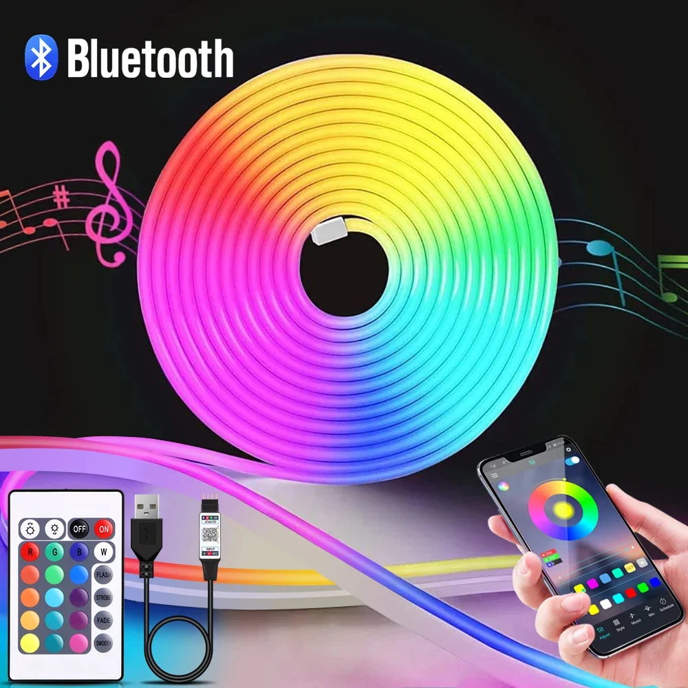 Home Decor Com - 1-5m RGB LED 네온 스트립 라이트