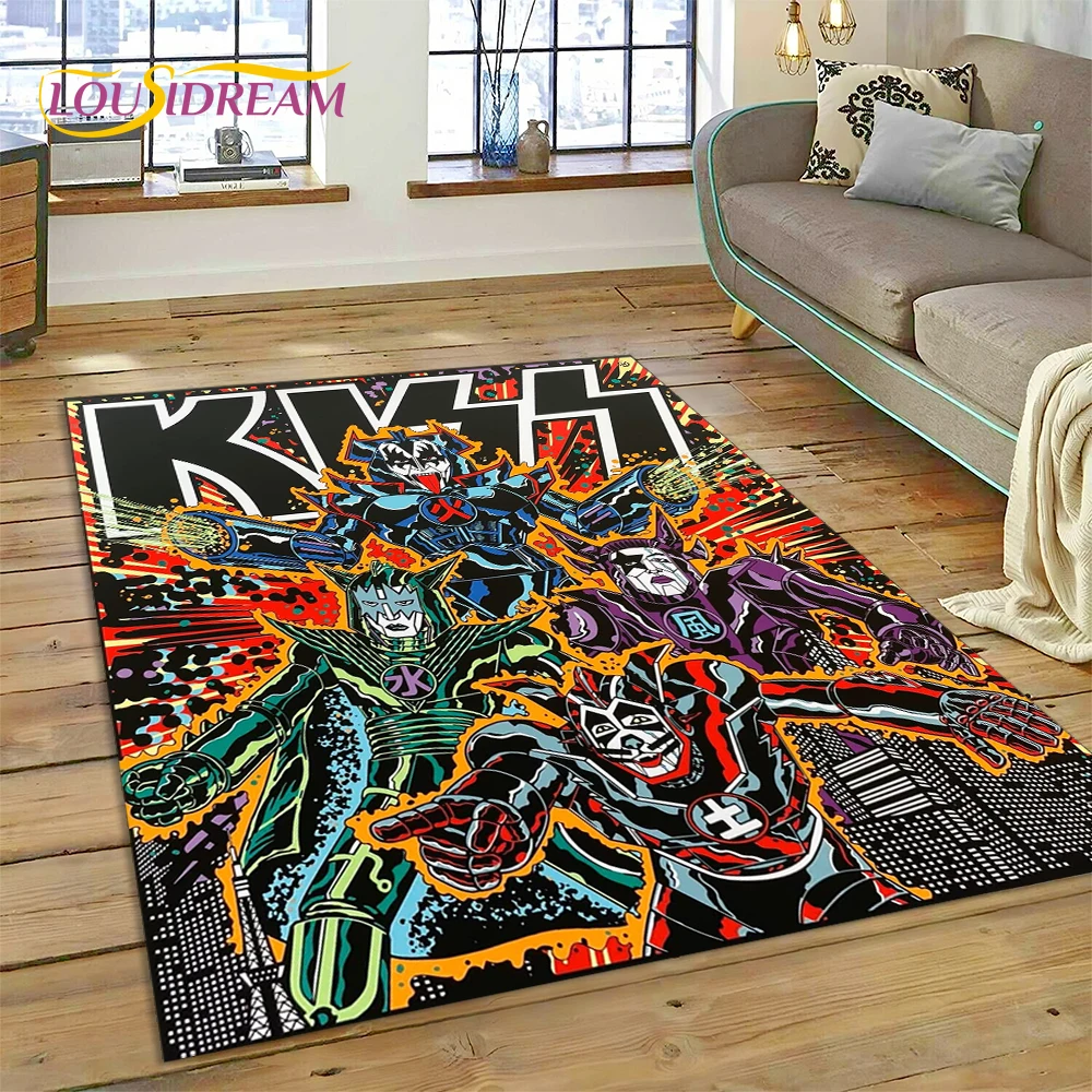 3D 키스 락 헤비 메탈 밴드 카펫 러그, 침실 거실  - Home Decor Games Online Free 리뷰 및 가격