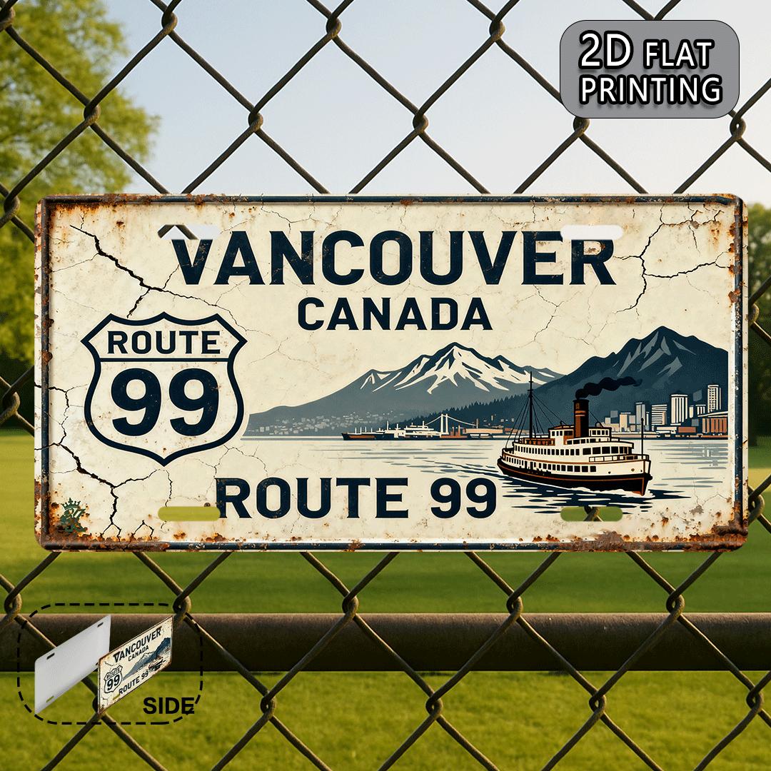 2D 플랫, 1개 빈티지 밴쿠버 캐나다 루트 99 금속 - Home Decor Vancouver 리뷰 및 가격