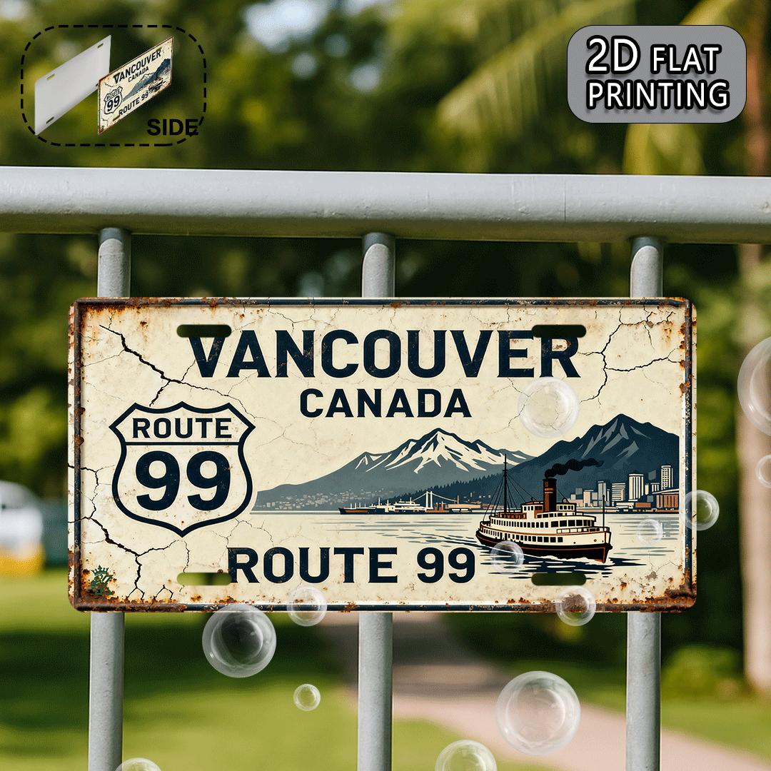 2D 플랫, 1개 빈티지 밴쿠버 캐나다 루트 99 금속 - Home Decor Vancouver 리뷰 및 가격