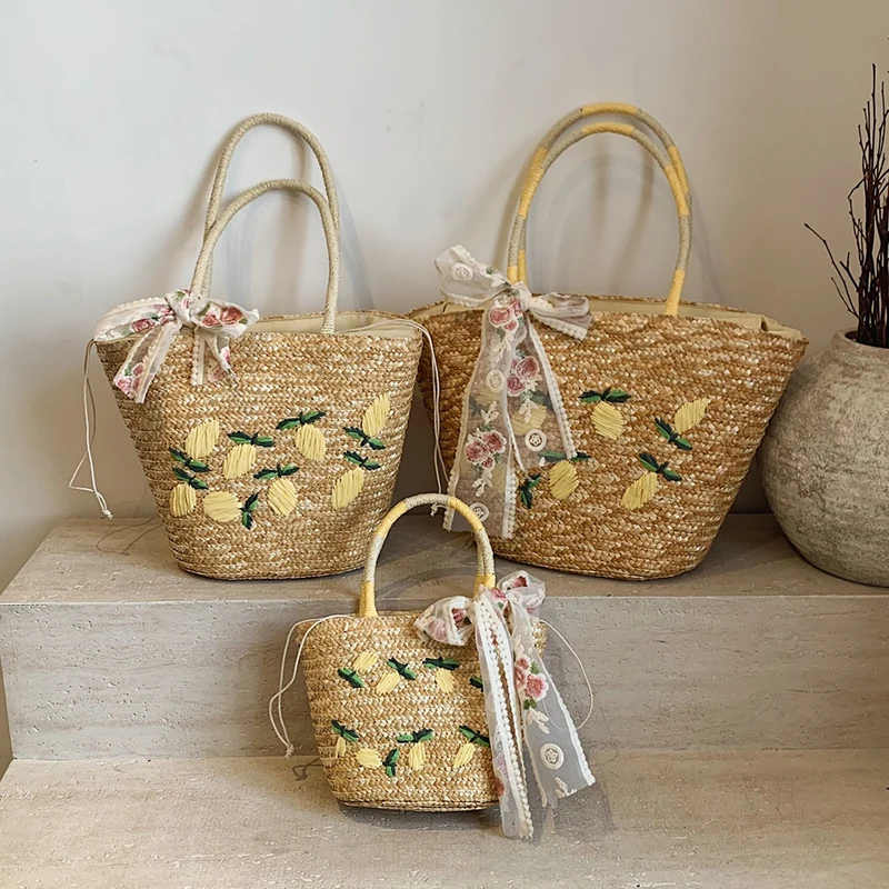 대용량 비치 숄더 백 디자이너 자수 핸드백 여름 수제  - Home Decor Rattan 리뷰 및 가격