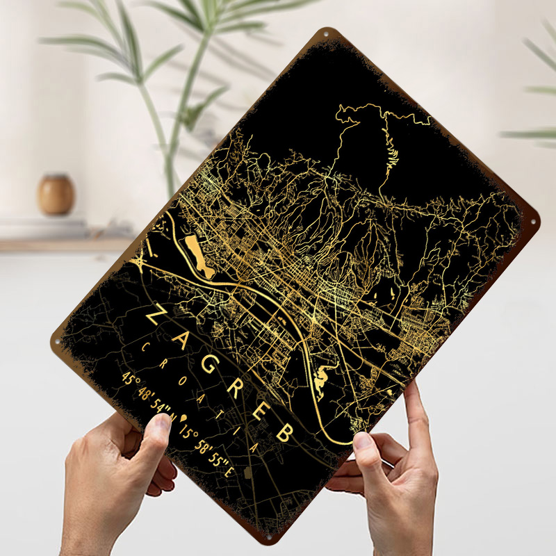 자그레브 지도 크로아티아 3D 질감 프린트 포스터 맞춤 - Home Decor Zagreb 리뷰 및 가격