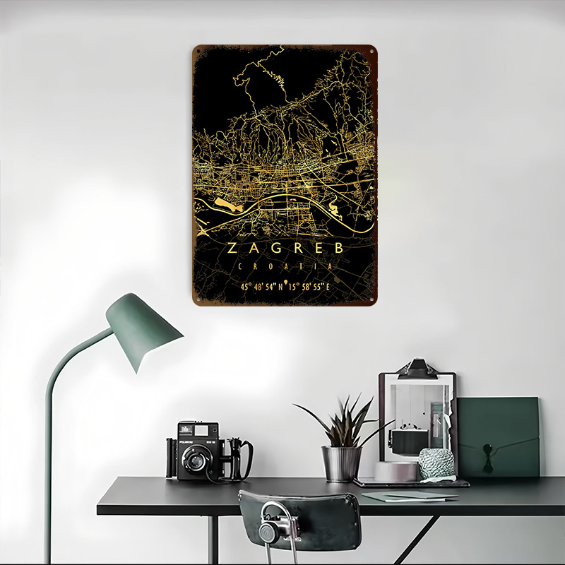 자그레브 지도 크로아티아 3D 질감 프린트 포스터 맞춤 - Home Decor Zagreb 리뷰 및 가격