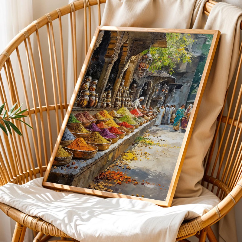 카라치 라호르 파키스탄 거리 시장 수채화 그림 벵골 문 - Home Decor Karachi 리뷰 및 가격