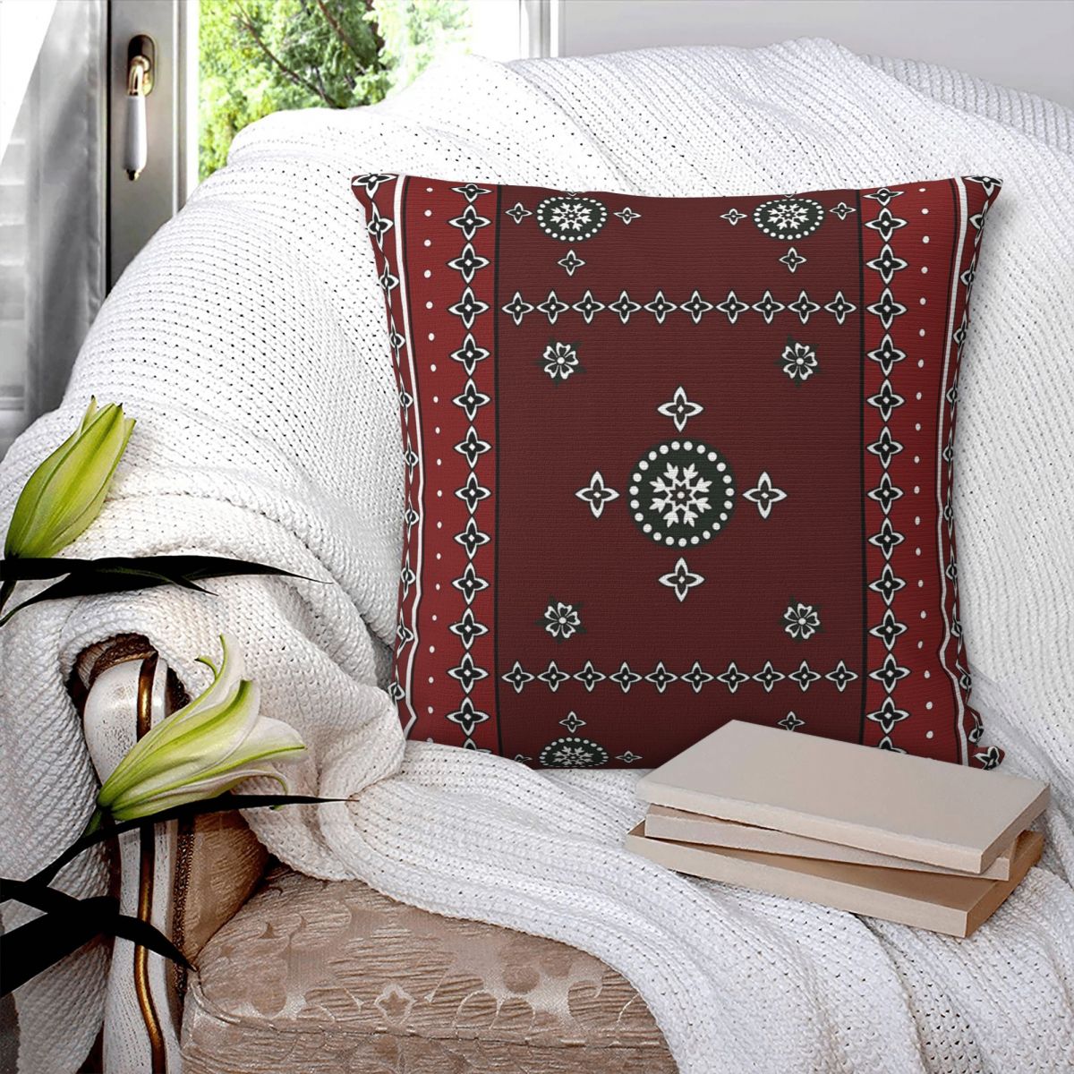 Sindhi 파키스탄 카라치 스퀘어 베개 커버 폴리에스 - Home Decor Karachi 리뷰 및 가격