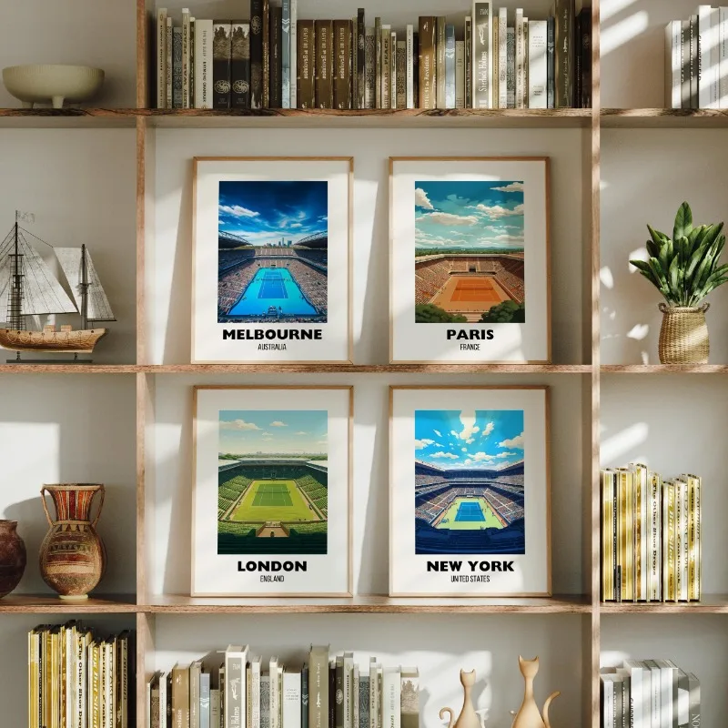 테니스 메이저 포스터 런던 뉴욕 파리 멜버른 그랜드 슬 - Home Decor Melbourne 리뷰 및 가격