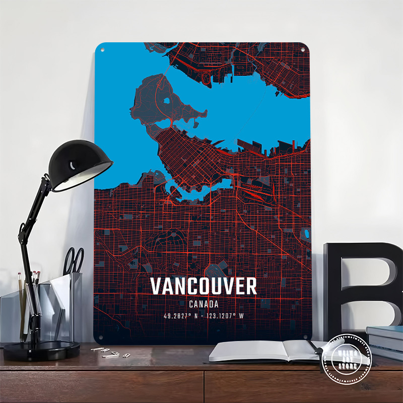 밴쿠버 도시 지도 금속 포스터 맞춤형 벽 장식 레트로  - Home Decor Vancouver 리뷰 및 가격
