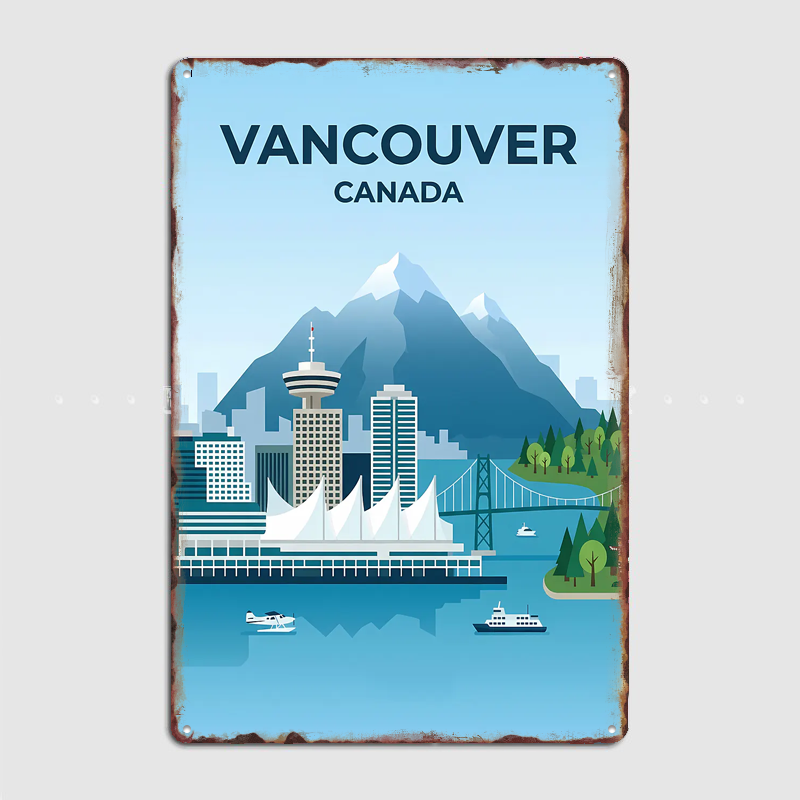밴쿠버 캐나다 스카이라인 여행 풍경 포스터 레트로 차고 - Home Decor Vancouver 리뷰 및 가격