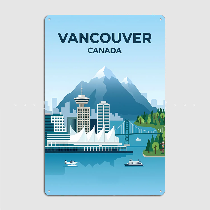 밴쿠버 캐나다 스카이라인 여행 풍경 포스터 레트로 차고 - Home Decor Vancouver 리뷰 및 가격