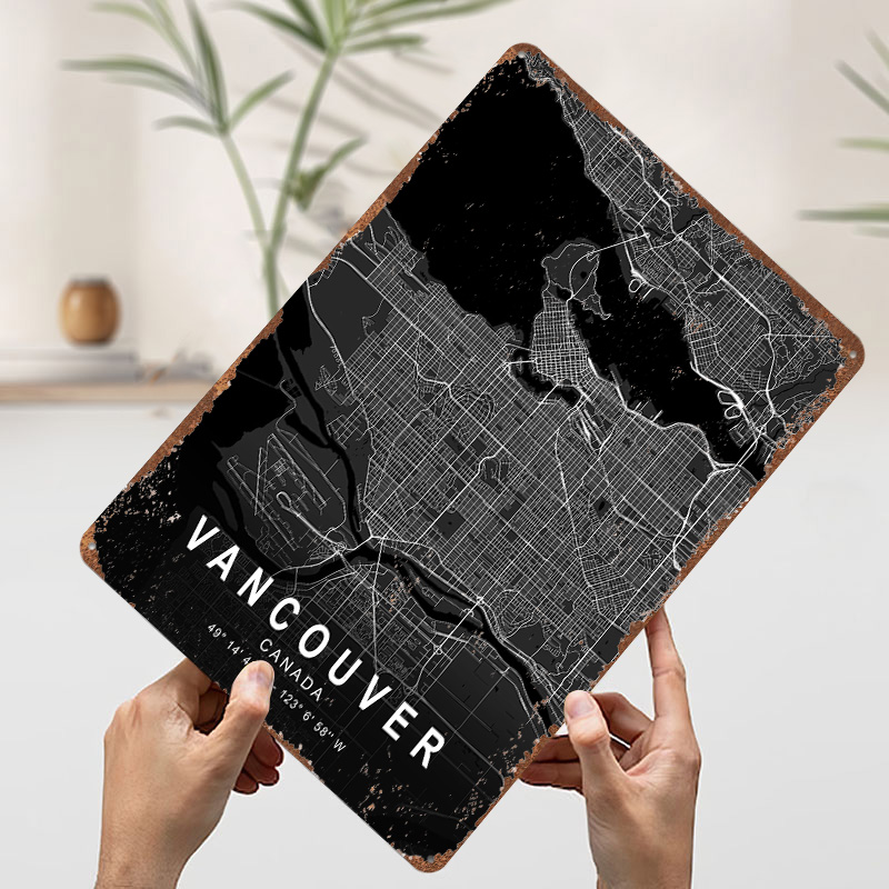 밴쿠버 다크맵 3D 프린팅 텍스처 포스터, 맞춤형 벽  - Home Decor Vancouver 리뷰 및 가격