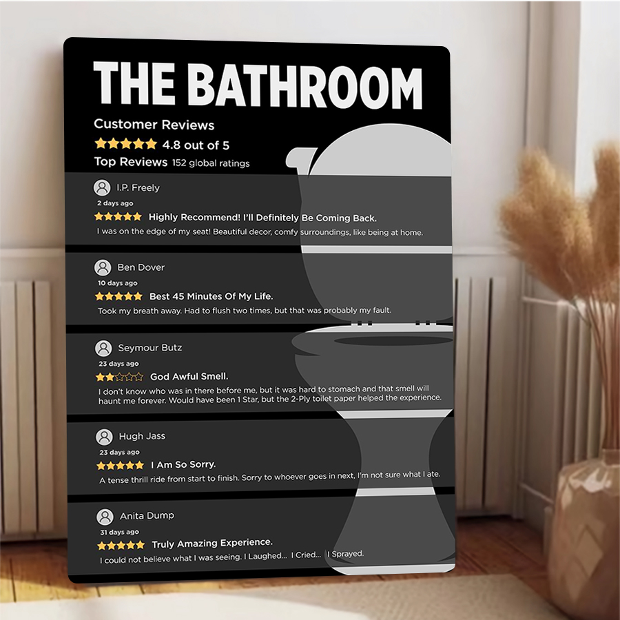 재미있는 욕실 고객 리뷰 금속 벽 예술 화장실 유머 장 - Review Home Decor 리뷰 및 가격