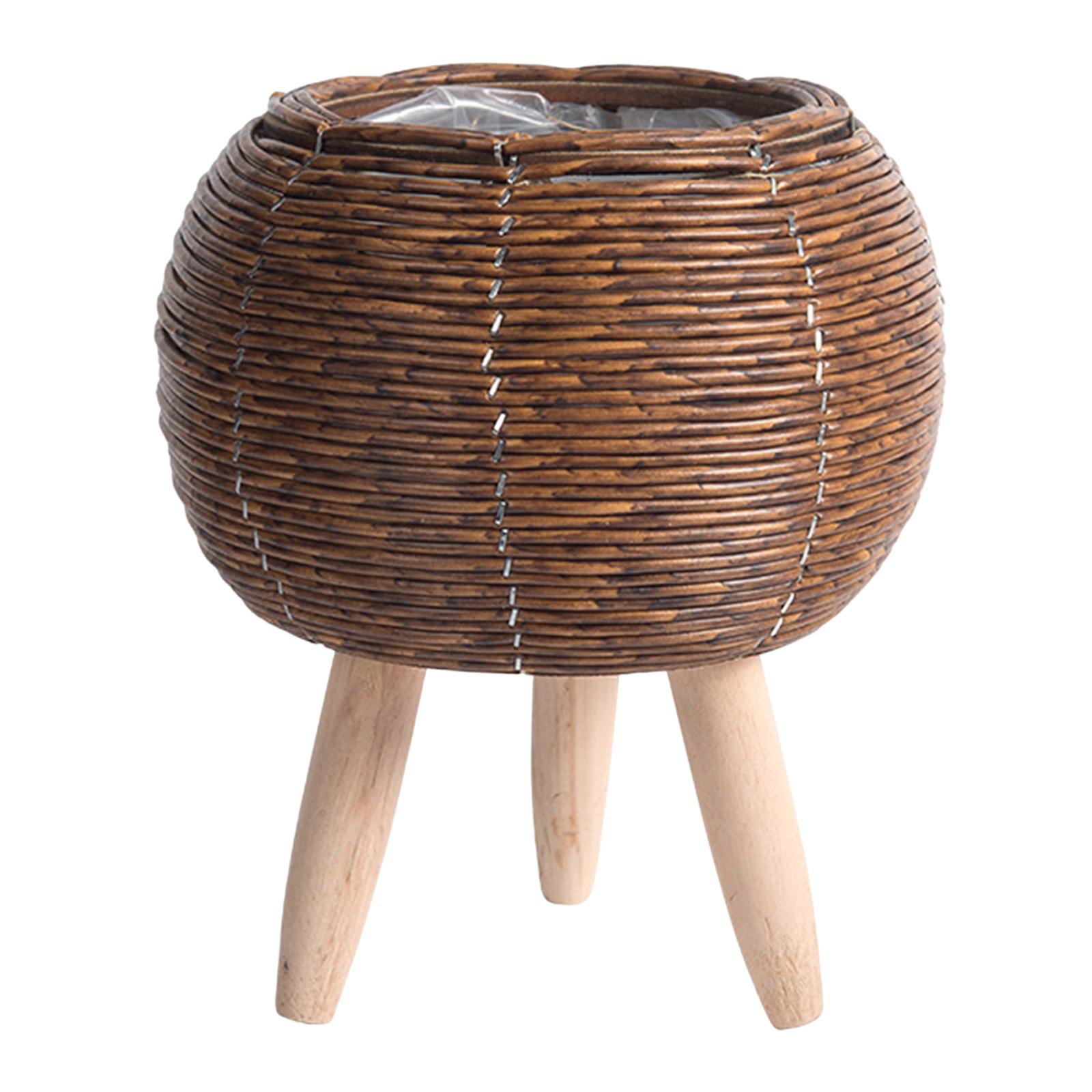 스탠드가 있는 직조 바구니 실내 화분 정리함 홈 오피스 - Home Decor Rattan 리뷰 및 가격