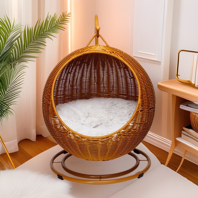 라탄 고양이 침대 부드러운 쿠션 고양이 해먹 통기성 분 - Home Decor Rattan 리뷰 및 가격