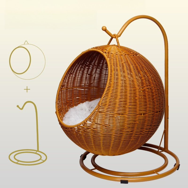라탄 고양이 침대 부드러운 쿠션 고양이 해먹 통기성 분 - Home Decor Rattan 리뷰 및 가격