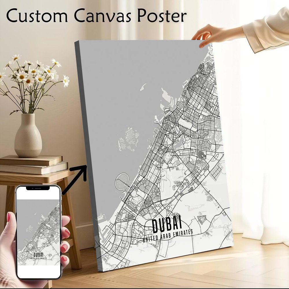 UAE 두바이 도시 지도 포스터 캔버스 벽 예술 맞춤형 - Home Decor Uae 리뷰 및 가격