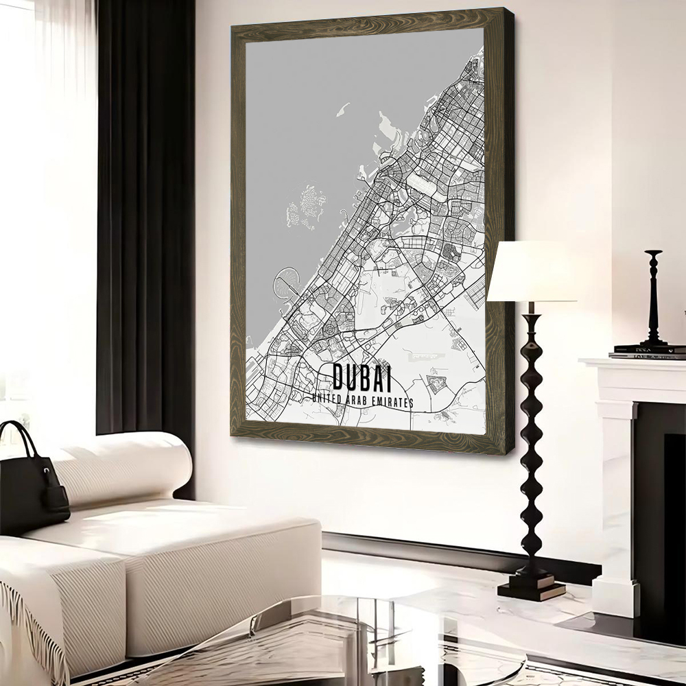 UAE 두바이 도시 지도 포스터 캔버스 벽 예술 맞춤형 - Home Decor Uae 리뷰 및 가격