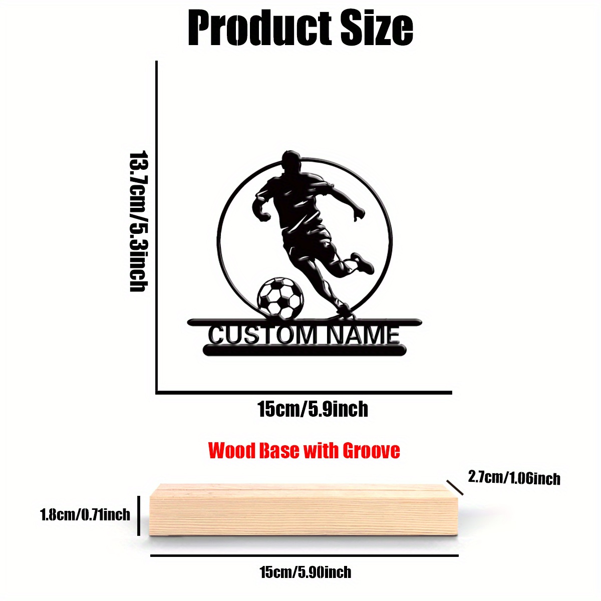 맞춤형 축구 선수 금속 조각상 (이름 포함), 나무 받 - Home Decor Mod 리뷰 및 가격