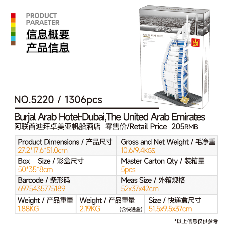 1306 PCS 부르즈 알 아랍 모델 키트, MOC 두 - Home Decor Uae 리뷰 및 가격