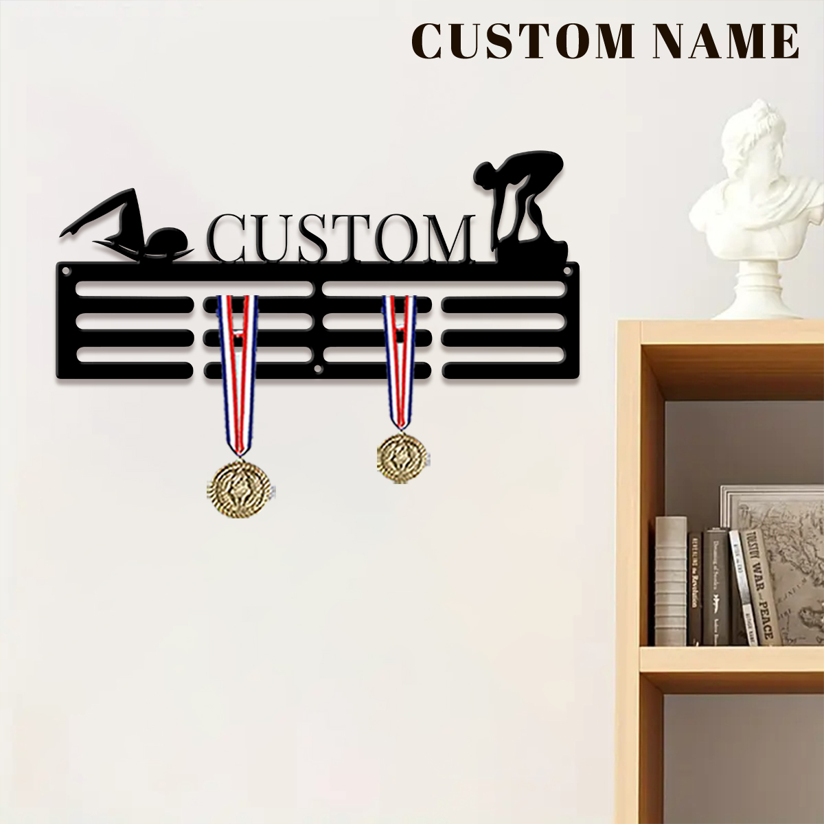 1개 맞춤형 수영 메달 걸이 홀더, 개인 맞춤형 축구  - Home Decor Com 리뷰 및 가격