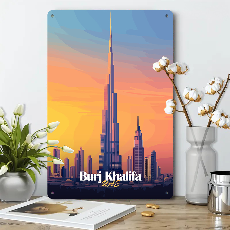 부르즈 칼리파 두바이 UAE 스카이라인 금속 벽 예술  - Home Decor Uae 리뷰 및 가격