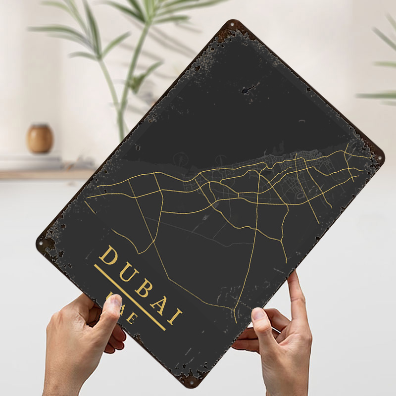 두바이 UAE 지도 아트 프린트 포스터 맞춤형 레트로  - Home Decor Uae 리뷰 및 가격