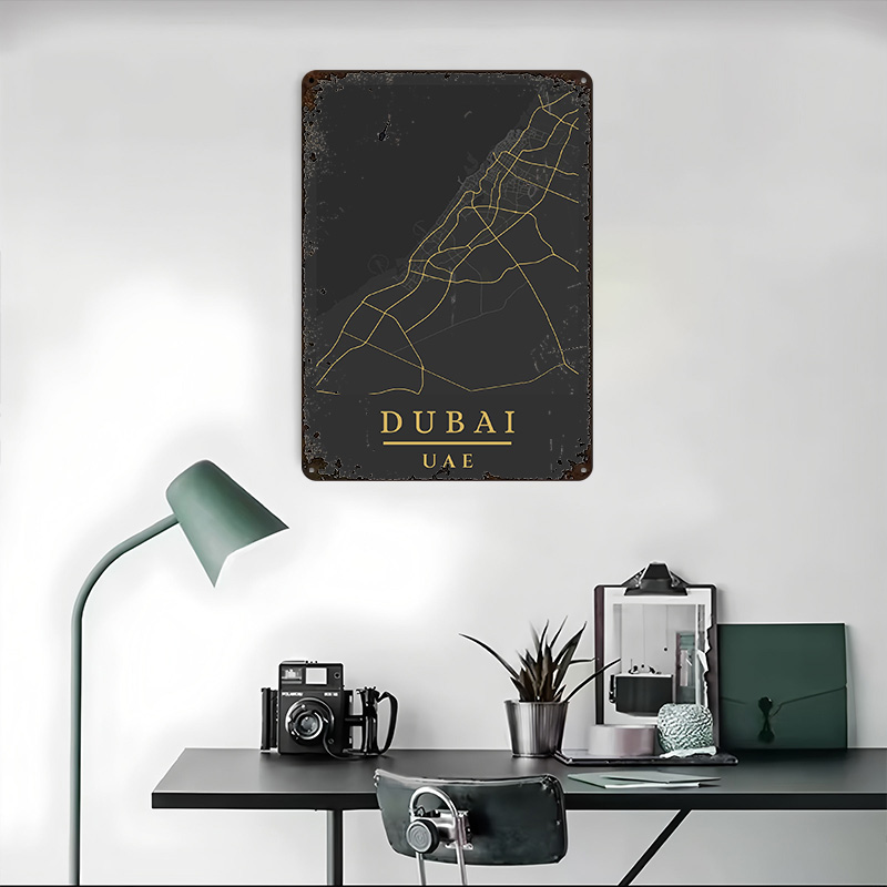 두바이 UAE 지도 아트 프린트 포스터 맞춤형 레트로  - Home Decor Uae 리뷰 및 가격