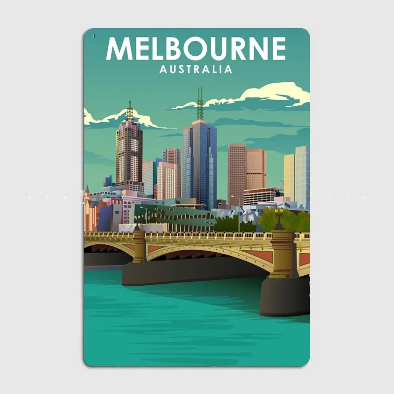 관광 명소 멜버른 호주 여행 포스터 벽 예술 금속 그림 - Home Decor Melbourne 리뷰 및 가격