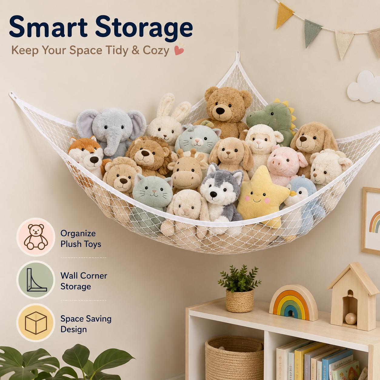 메쉬 장난감 보관 해먹 걸이형 봉제인형 정리망 대형 공 - Home Decor Com 리뷰 및 가격