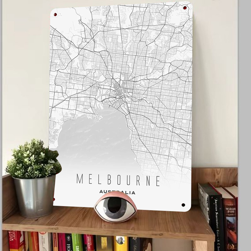 멜버른 도시 지도 금속 벽 예술 모던 미니멀리스트 홈  - Home Decor Melbourne 리뷰 및 가격