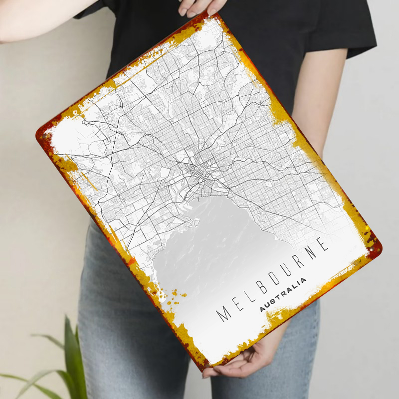 멜버른 도시 지도 금속 벽 예술 모던 미니멀리스트 홈  - Home Decor Melbourne 리뷰 및 가격