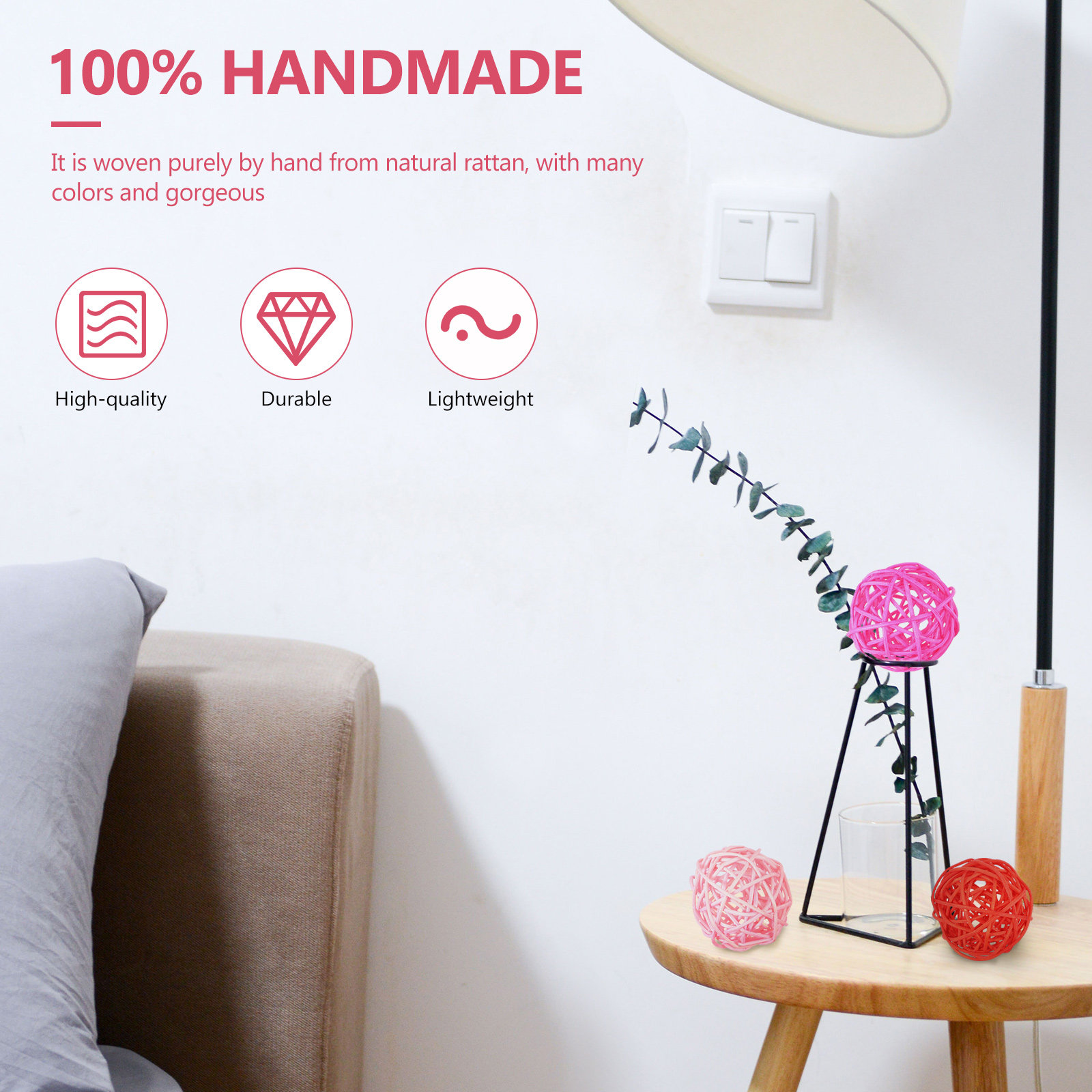 20Pcs 등나무 공 DIY 공예 파티 웨딩 테이블 센 - Home Decor Rattan 리뷰 및 가격