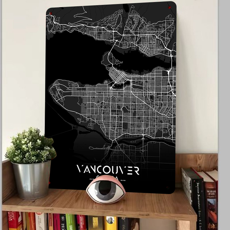 밴쿠버 캐나다 도시 지도 금속 벽 예술 모던 미니멀리스 - Home Decor Vancouver 리뷰 및 가격