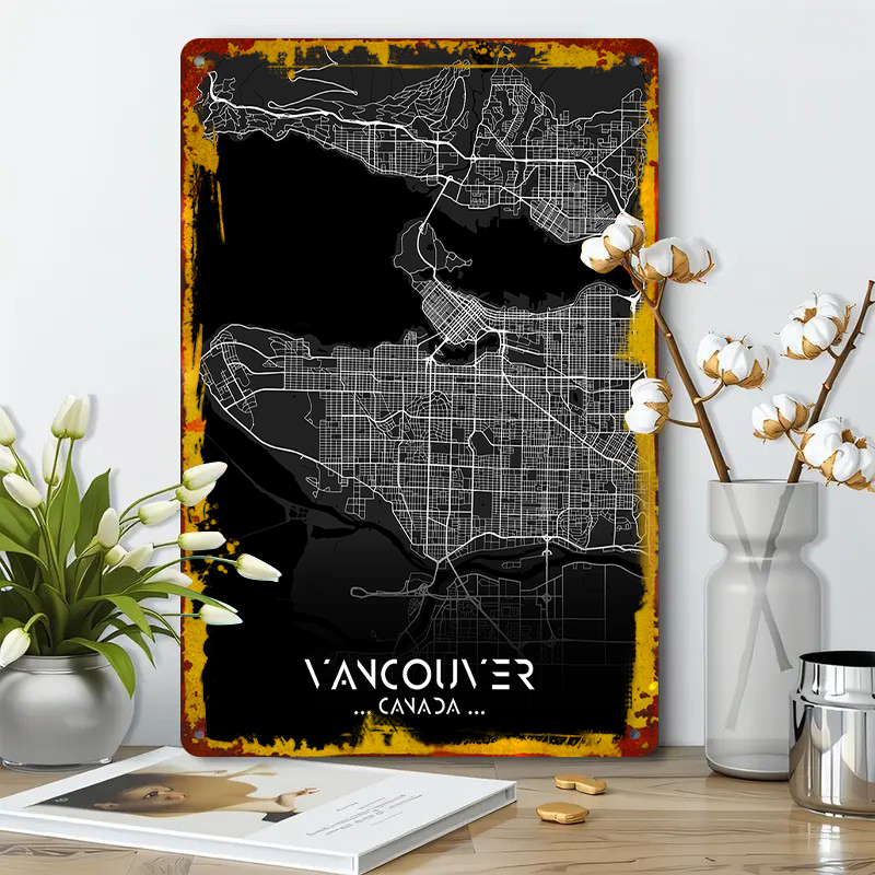 밴쿠버 캐나다 도시 지도 금속 벽 예술 모던 미니멀리스 - Home Decor Vancouver 리뷰 및 가격