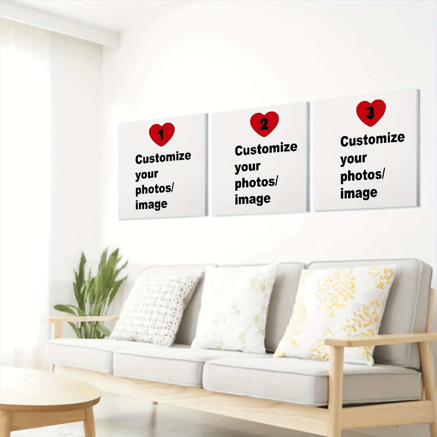 3개 세트 맞춤형 사각 캔버스 포스터 개인화된 커플 가 - Home Decor Wall Pictures 리뷰 및 가격