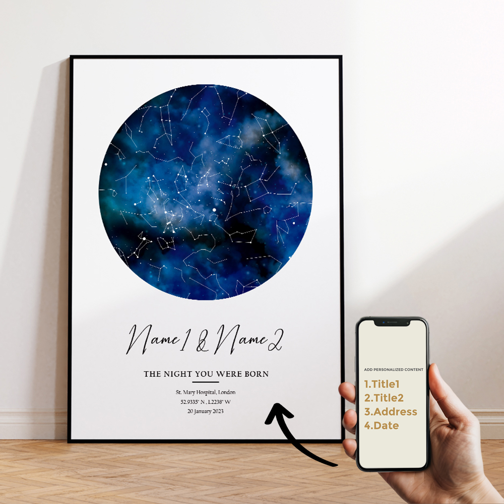 현대적인 맞춤형 개인화된 밤하늘 별 지도 벽 예술 캔버 - Home Decor Wall Pictures 리뷰 및 가격