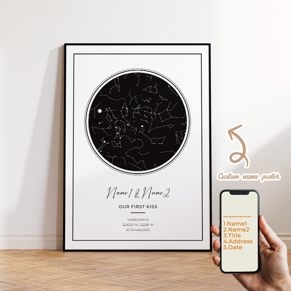 현대적인 맞춤형 개인화된 밤하늘 별 지도 벽 예술 캔버 - Home Decor Wall Pictures 리뷰 및 가격