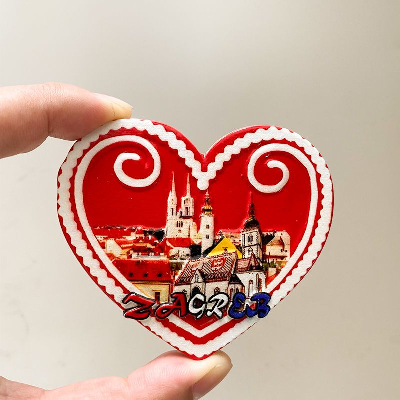 크로아티아 관광 기념품 자그레브 하트 모양 건물 3D  - Home Decor Zagreb 리뷰 및 가격