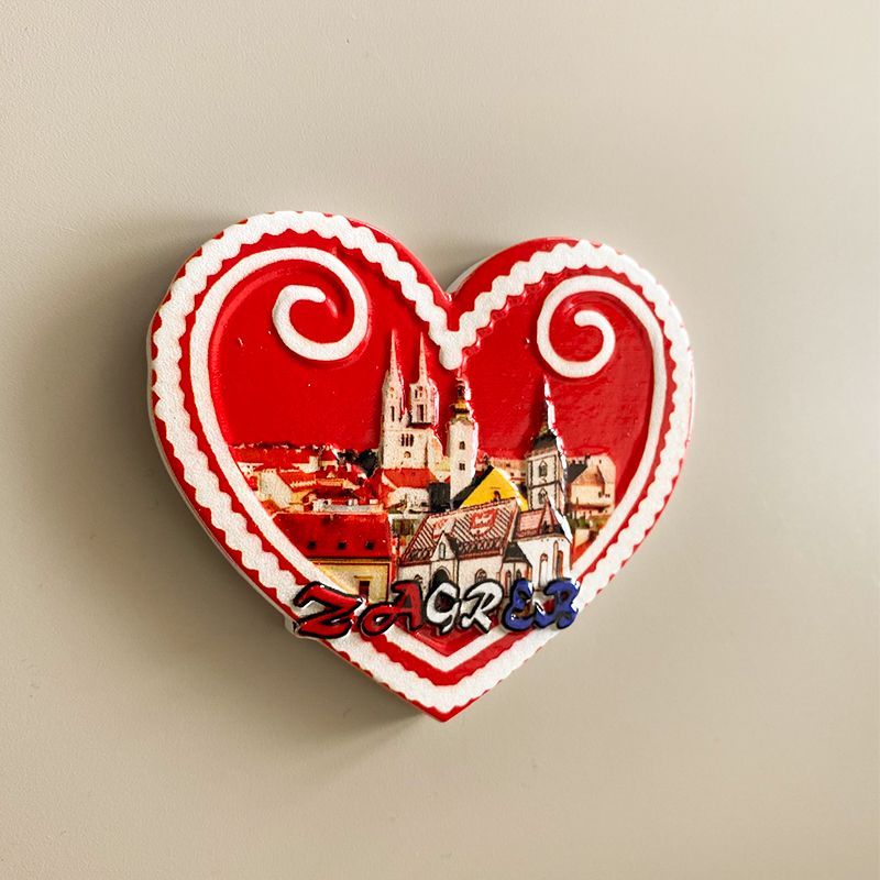 크로아티아 관광 기념품 자그레브 하트 모양 건물 3D  - Home Decor Zagreb 리뷰 및 가격