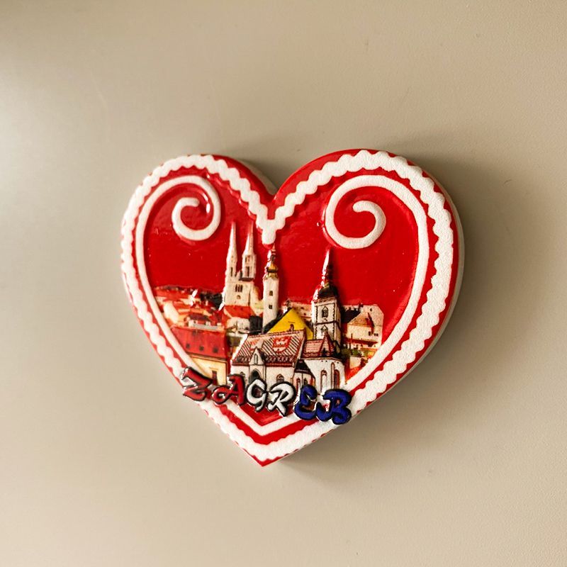 크로아티아 관광 기념품 자그레브 하트 모양 건물 3D  - Home Decor Zagreb 리뷰 및 가격