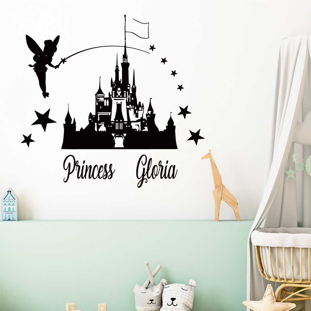 1PC 만화 요정 성 맞춤형 이름 벽 스티커 벽 데칼  - Home Decor Wallpaper 리뷰 및 가격