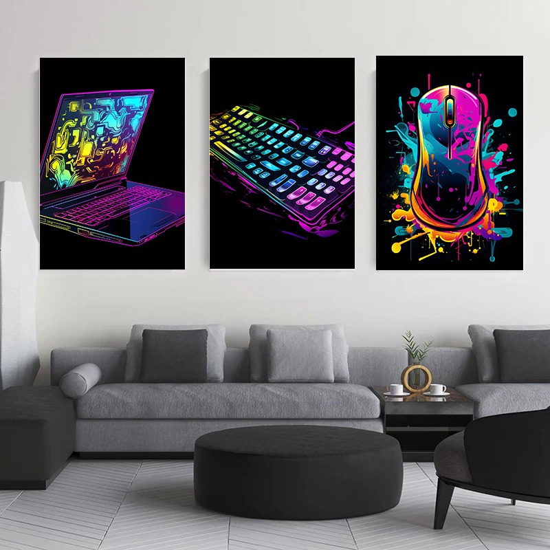 수채화 네온 비디오 게임 포스터, XBOX 프린트, 게 - Home Decor Xbox Games 리뷰 및 가격
