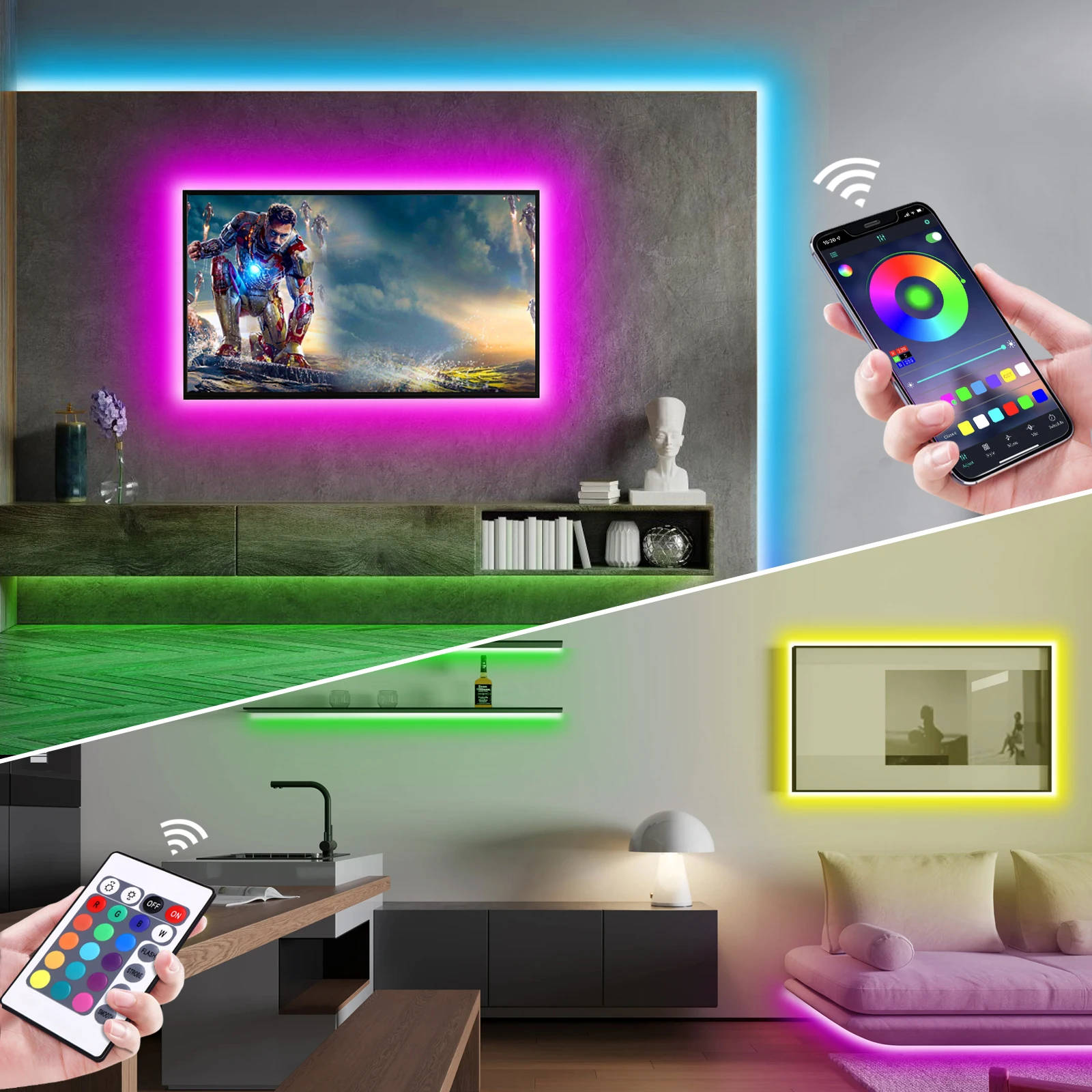 1-5m RGB LED 네온 스트립 라이트 5V USB - Home Decor Com 리뷰 및 가격